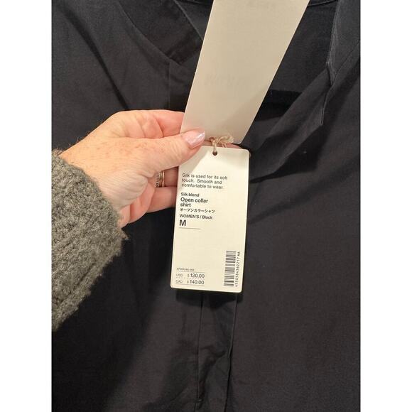 NWT MUJI Labo Silk Blend Open Collar Shirt Size M - Picture 5 of 5